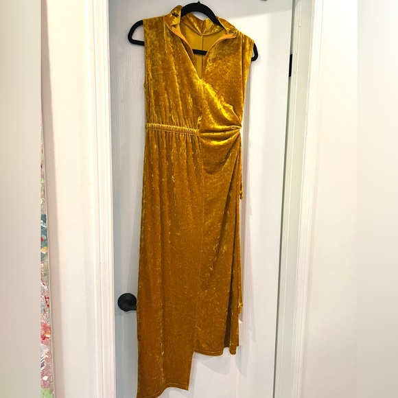 MIDI TOPSHOP VALVET DRESS - Picture 1 of 7